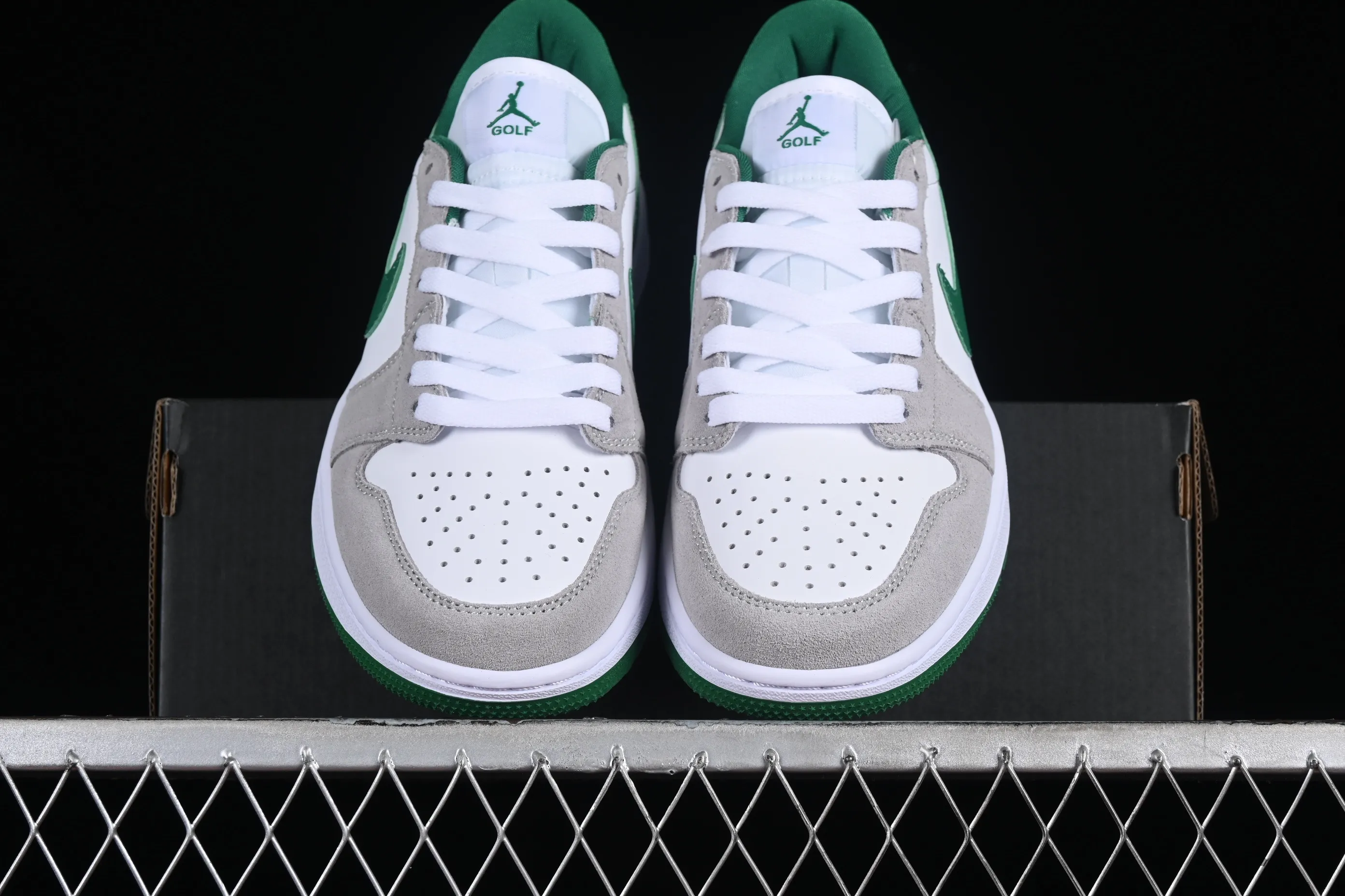 All categories Air Jordan Jordan series basketball shoes Air Jordan 1 Low Air Jordan 1 Low Golf AJ1 Joe 1 new golf version gray white green color DD9315-112